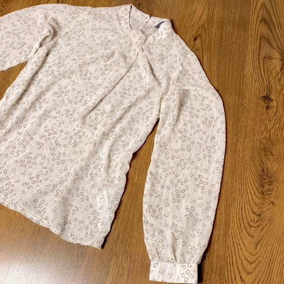 🌷 Dorothy Perkins🌷Sheer Cream White Animal Print Blouse Shirt - Picture 12 of 14